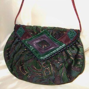 Vintage SHARIF Hand-dyed & Hand-painted Suede Small Cross-body Bag UNIQUE